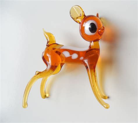 Miniture Blown Glass Figurine Deer Vintage Glass Figurines