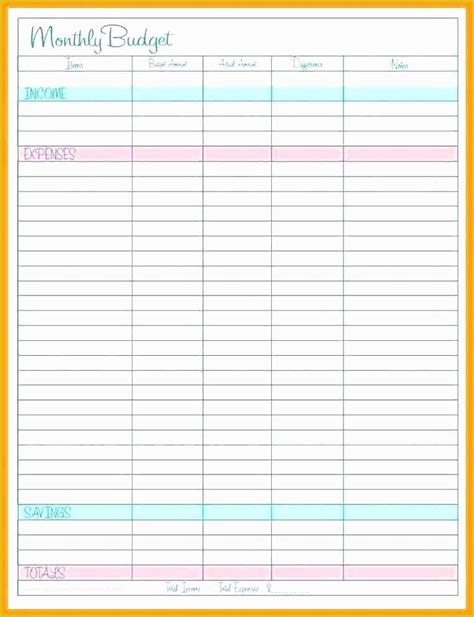 Yearly Budget Planner Template Free Of Blank Monthly Bud Template