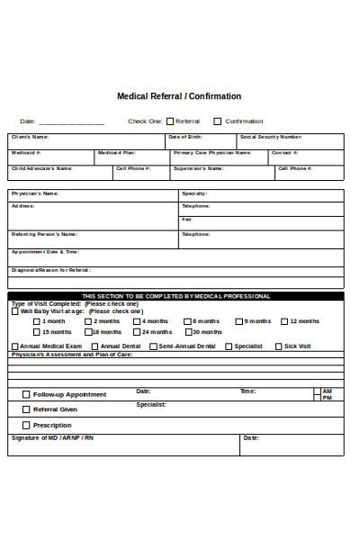 Free 8 Sample Medical Referral Forms In Pdf Ms Word
