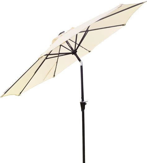 Buy Outdoor Expressions 9 Ft Patio Umbrella With Led Solar Lights Cream