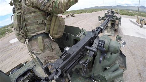 Us Army Training With 50 Cal Machine Gun Stryker Gunnery Youtube