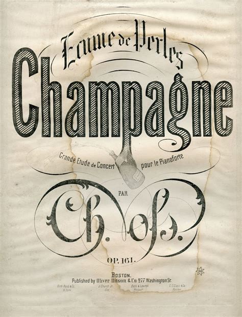 Free Antique Clip Art Sheet Music Cover Champagne