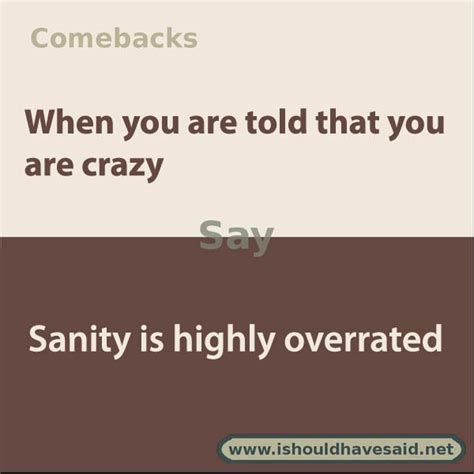Clever Comebacks If Someone Calls You Crazy I Should Have Said