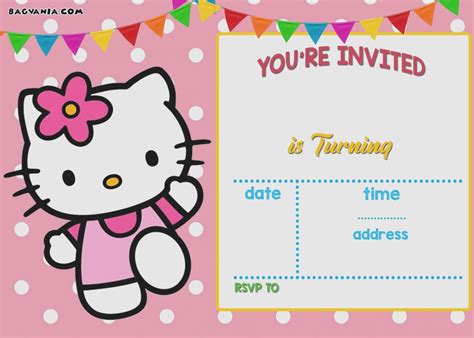 9 Kitty Party Invitation Card Template Hello Kitty Birthday