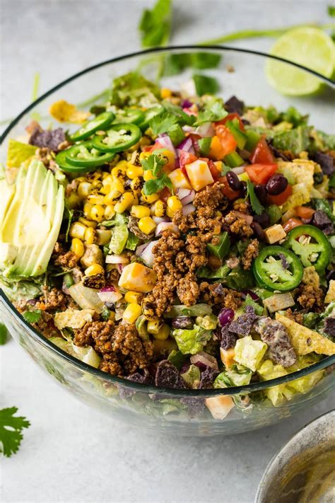 Chopped Tex Mex Ground Beef Taco Salad Oh Sweet Basil