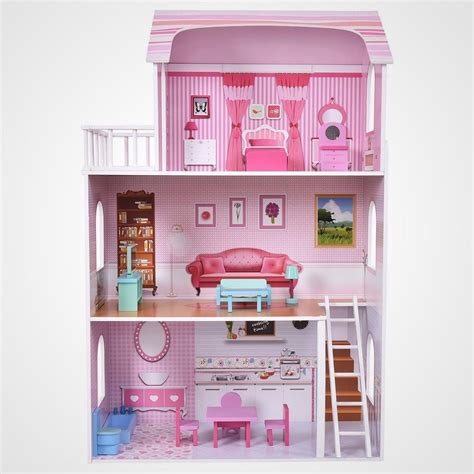 Barbie Size Dollhouse Furniture Girls Playhouse Dream Play Wooden Doll