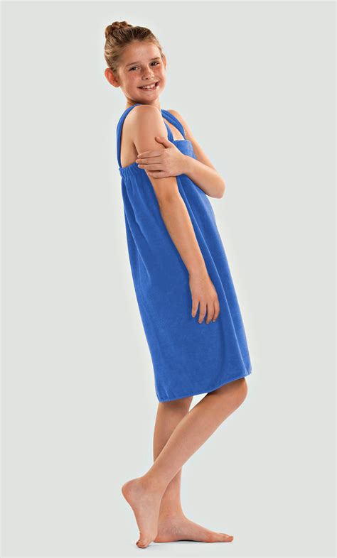 Bath Wrap Towels Kids Wraps 100 Cotton Blue Terry Velour Cloth