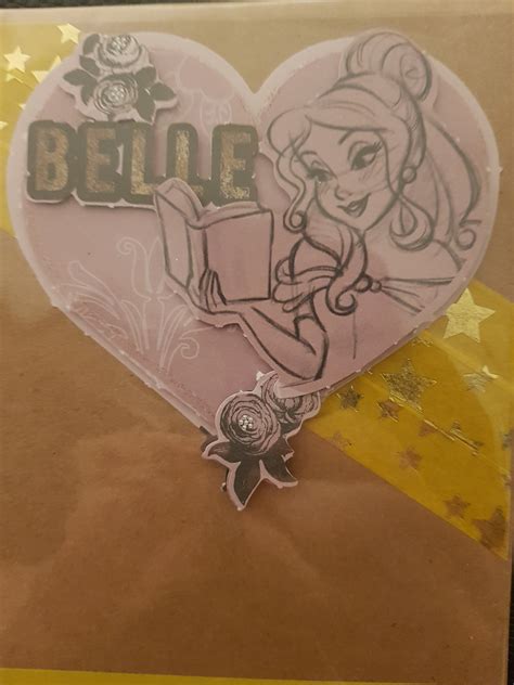 Disney Princess Belle Birthday Card Etsy