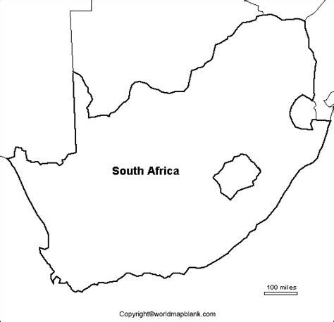 Printable Blank Map Of South Africa Outline Transparent Png Map