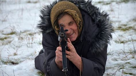 Rifle Wielding Granny Prepares To Battle Rebels In Ukraine