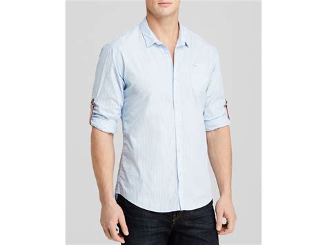 Lyst Scotch And Soda Woven Suspender Sleeve Button Down Shirt Regular