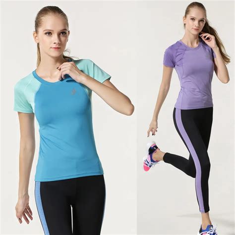 professional sportswear workout shirts for women gym yoga running jogging exercise clothes quick
