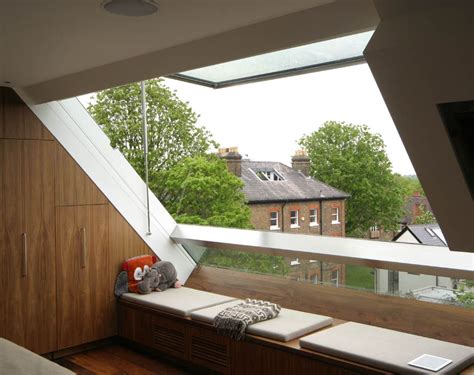 Meia - moving elements in architecture. automated large pitched glass roof window opens upwards 