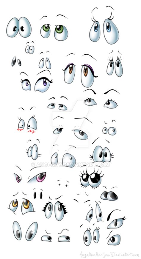 How to draw cartoon animal eyes. Cartoon eyes mix | Rock painting designs, Rock painting art, Pebble art