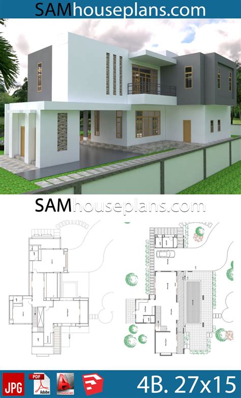 House Plans 27x15 With 4 Bedrooms Samhouseplans