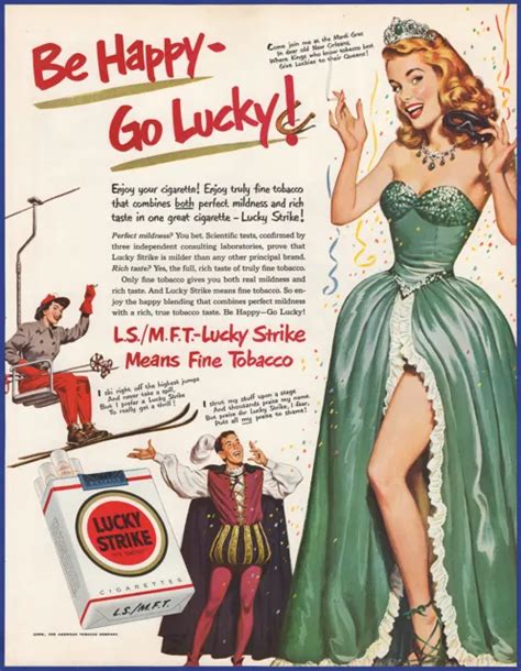 Vintage 1951 Lucky Strike Cigarettes Tobacco Smoking Ephemera 50s