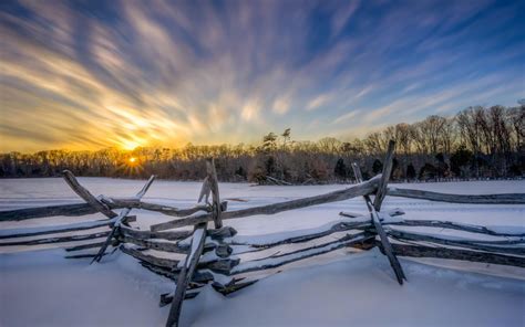 Winter Fence Wallpapers Wallpaper Cave