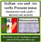 Italian Present Tense Ere And Ire Verbs Digital Task Cards Mystery