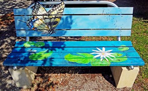 Hand Painted Outdoor Benches Explore Indoor And Outdoor Wooden