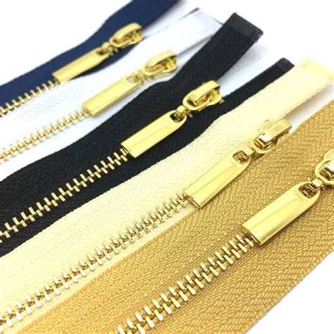 Polished Gold Open End 3 Zips