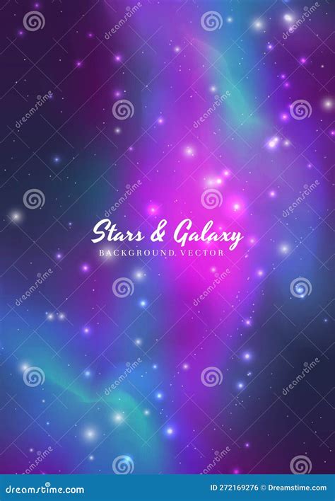 Galaxy Starry Background Poster Design Stock Vector Illustration Of