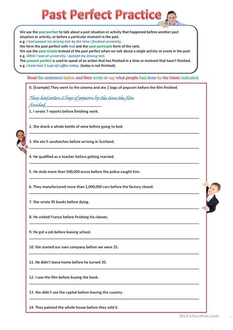 Past Perfect And Past Perfect Continuous Worksheet Artofit