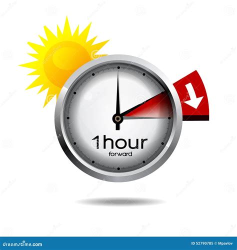 Clock Switch To Summer Time Daylight Saving Time Stock Vector Image