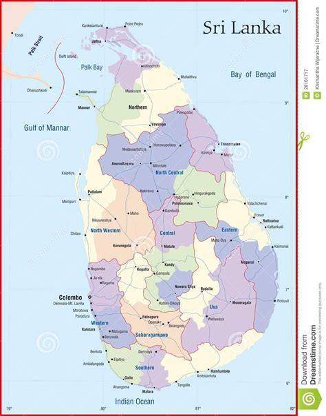 Sri Lanka Map Stock Illustration Image Of East Contour 28101717