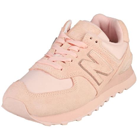 New Balance Womens 574 Pink Suede Trainers Millars Shoe Store