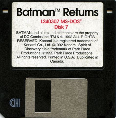 Batman Returns Cover Or Packaging Material Mobygames