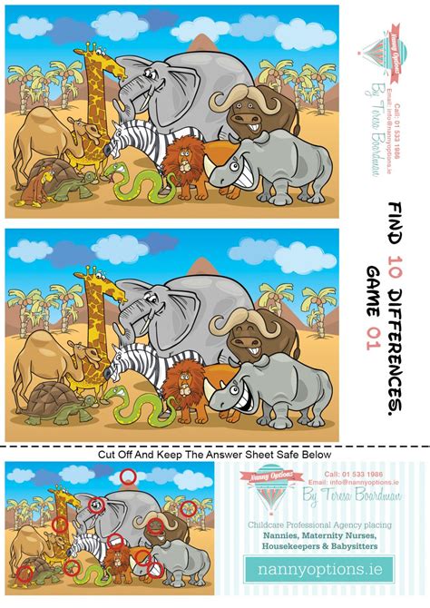 Games For Kids Find 10 Differences Game 1 Nanny Options By Teresa