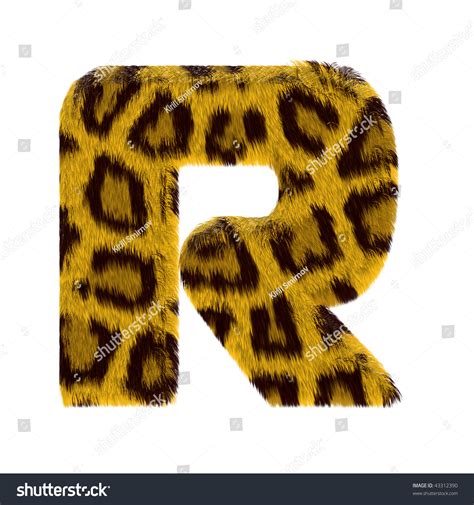 Letter From Tiger Style Fur Alphabet Isolated On White Background