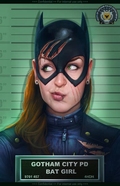 Lots of shot batman to choose from. Batgirl Mugshot Art - "You Should See The Other Guy ...