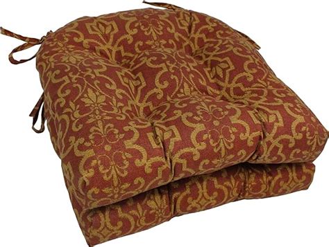 blazing needles spun polyester patterned outdoor u shaped tufted chair cushions set