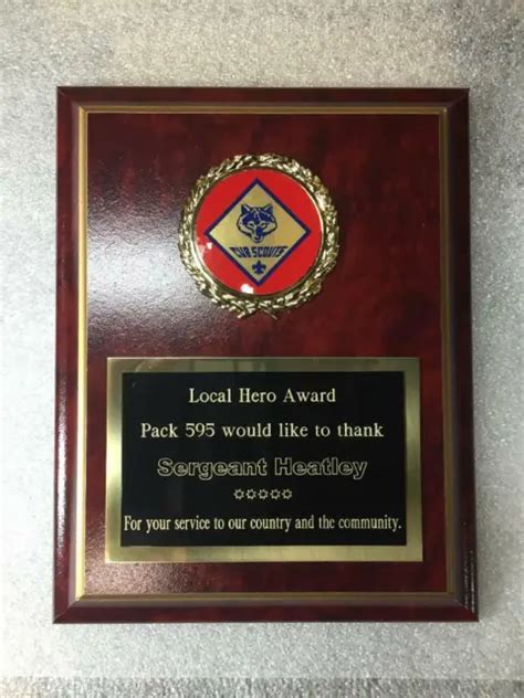 Cub Scout Girl Scout Boy Scout Award Plaque 7x9 Free Engraving Support