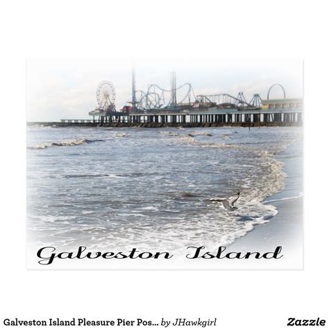 Galveston Island Pleasure Pier Postcard Zazzle Com Galveston Island