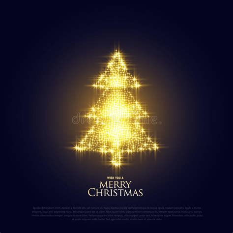 Glowing Sparkles Christmas Tree Premium Design Stock Vector