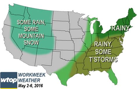 Work Week Weather Preview More Rain In Store Wtop News