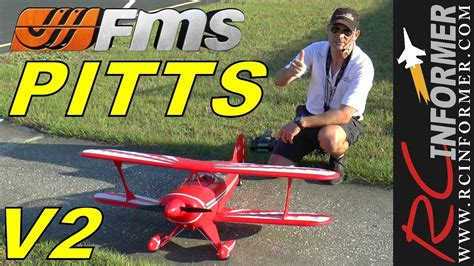 Fms Pitts V2 1400mm Paved Runway Flight By Rcinformer Youtube