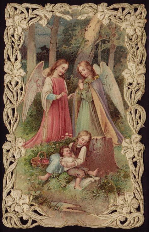 Guardian Angel Catholic Holy Card We Had A Painting Of This Or Very