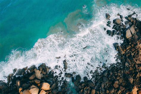 Rocky Shore Drone View Wallpapers Wallpaper Cave