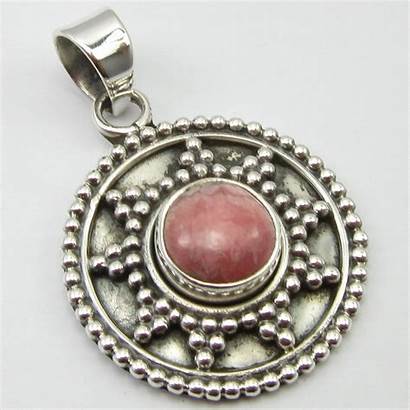 Rhodochrosite Pendant Jewelry Silver Solid Natural Pendants