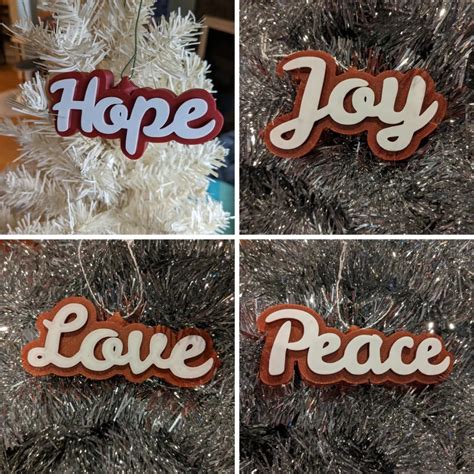 Peace Love Joy Hope Ornaments By Kelly Maguire Download Free
