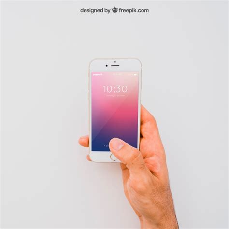 Mockup Of Hand Holding Smartphone Free Psd File