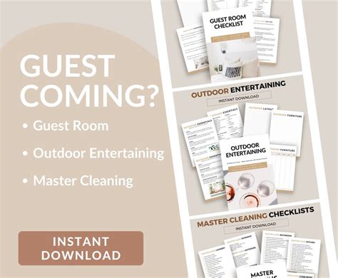 Guest Room Checklist Outdoor Entertaining Checklist And Master