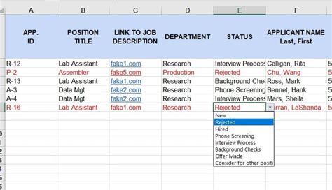 Applicant Tracking Spreadsheet Free Excel Templates