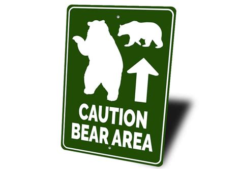 Caution Bear Area Sign Bear Caution Sign Caution Sign Bear Etsy