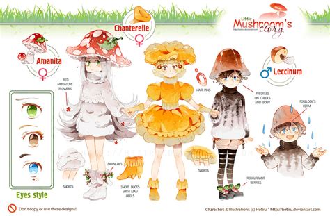 Little Mushrooms Story Characters Reference By Hetiru On Deviantart