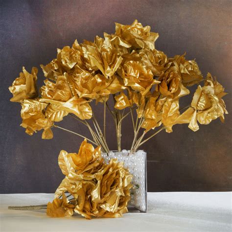 With our fabulous extensive and comprehensive range of artificial flowers we are here to help you create floral displays for your home, work or event. 84 Gold SILK OPEN ROSES Wedding Discounted Flowers ...