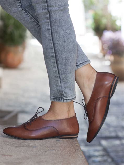 Lindos Brown Bangi Shoes Brown Leather Oxfords Women Leather